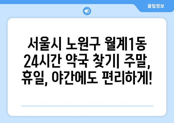 서울시 노원구 월계1동 24시간 토요일 일요일 휴일 공휴일 야간 약국