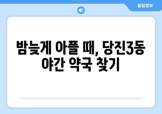 충청남도 당진시 당진3동 24시간 토요일 일요일 휴일 공휴일 야간 약국