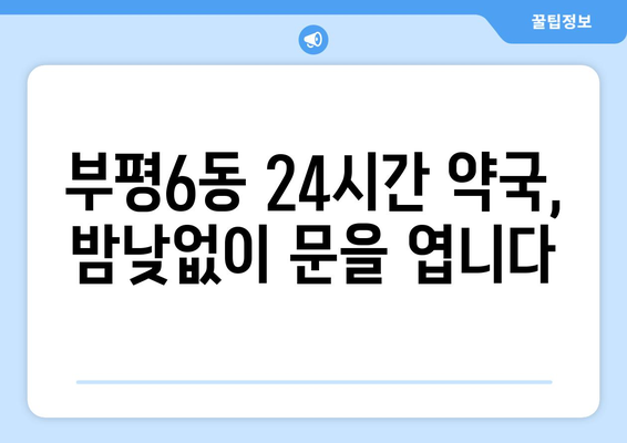 인천시 부평구 부평6동 24시간 토요일 일요일 휴일 공휴일 야간 약국