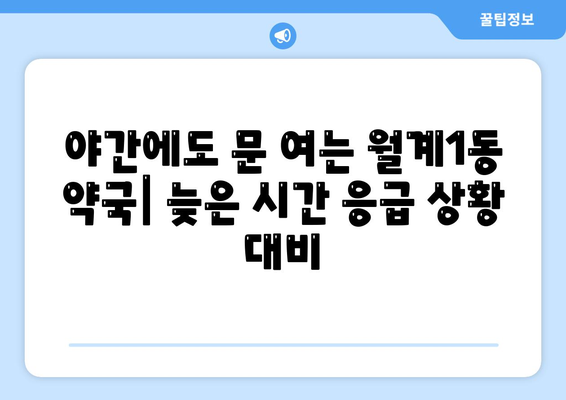 서울시 노원구 월계1동 24시간 토요일 일요일 휴일 공휴일 야간 약국