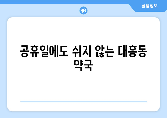 대전시 중구 대흥동 24시간 토요일 일요일 휴일 공휴일 야간 약국