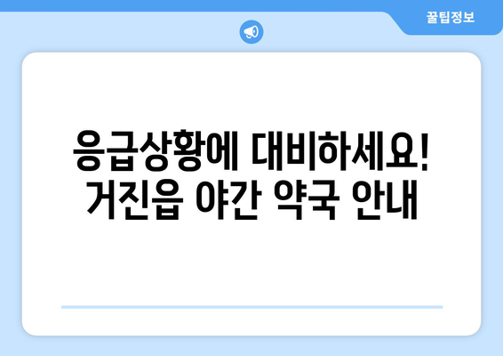 강원도 고성군 거진읍 24시간 토요일 일요일 휴일 공휴일 야간 약국