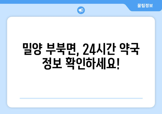 경상남도 밀양시 부북면 24시간 토요일 일요일 휴일 공휴일 야간 약국