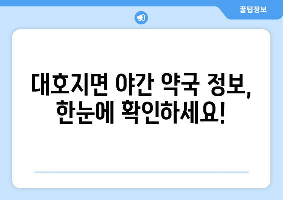 충청남도 당진시 대호지면 24시간 토요일 일요일 휴일 공휴일 야간 약국