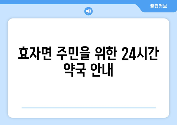 경상북도 예천군 효자면 24시간 토요일 일요일 휴일 공휴일 야간 약국