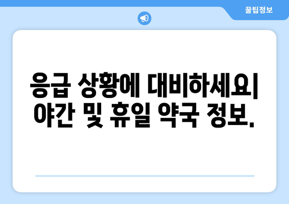 전라북도 임실군 관촌면 24시간 토요일 일요일 휴일 공휴일 야간 약국