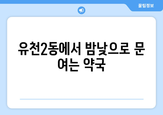 대전시 중구 유천2동 24시간 토요일 일요일 휴일 공휴일 야간 약국