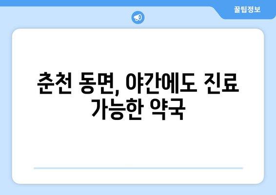 강원도 춘천시 동면 24시간 토요일 일요일 휴일 공휴일 야간 약국