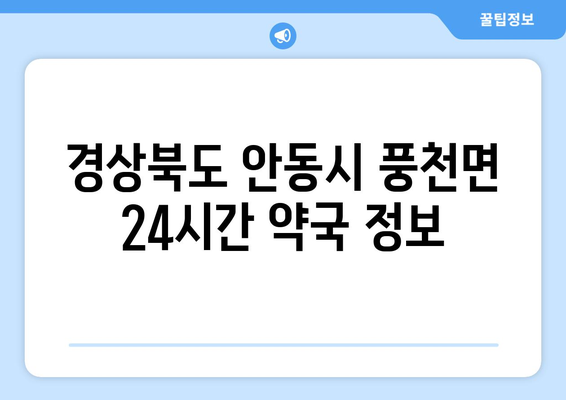 경상북도 안동시 풍천면 24시간 토요일 일요일 휴일 공휴일 야간 약국