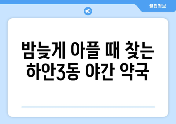 경기도 광명시 하안3동 24시간 토요일 일요일 휴일 공휴일 야간 약국