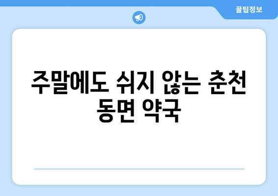 강원도 춘천시 동면 24시간 토요일 일요일 휴일 공휴일 야간 약국