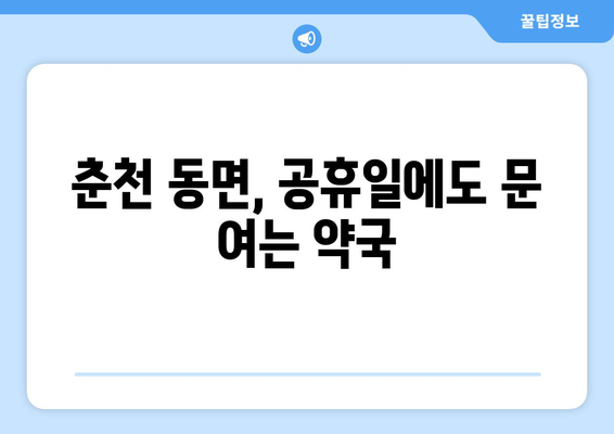 강원도 춘천시 동면 24시간 토요일 일요일 휴일 공휴일 야간 약국