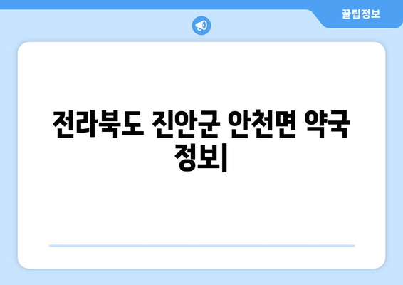 전라북도 진안군 안천면 24시간 토요일 일요일 휴일 공휴일 야간 약국