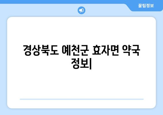 경상북도 예천군 효자면 24시간 토요일 일요일 휴일 공휴일 야간 약국