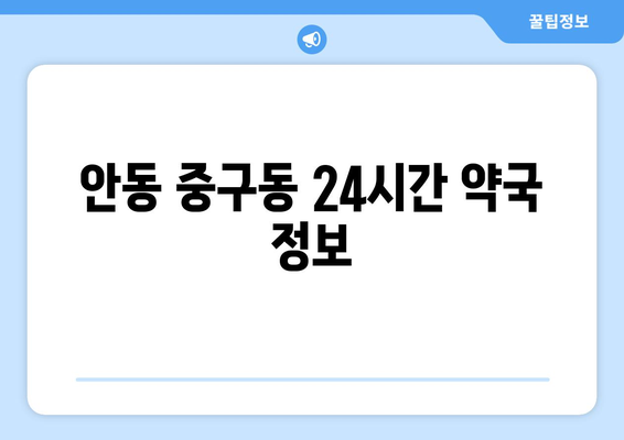 경상북도 안동시 중구동 24시간 토요일 일요일 휴일 공휴일 야간 약국