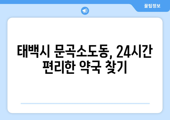 강원도 태백시 문곡소도동 24시간 토요일 일요일 휴일 공휴일 야간 약국