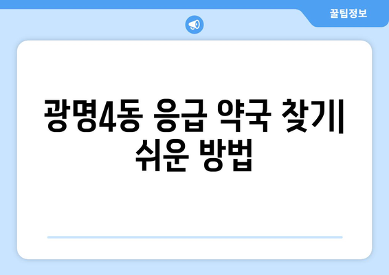 경기도 광명시 광명4동 24시간 토요일 일요일 휴일 공휴일 야간 약국