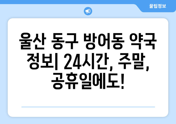 울산시 동구 방어동 24시간 토요일 일요일 휴일 공휴일 야간 약국