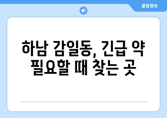 경기도 하남시 감일동 24시간 토요일 일요일 휴일 공휴일 야간 약국