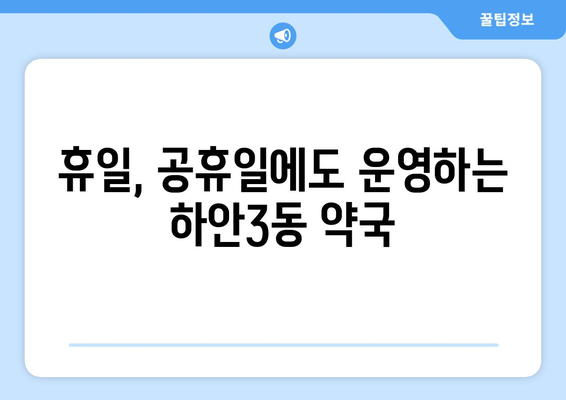 경기도 광명시 하안3동 24시간 토요일 일요일 휴일 공휴일 야간 약국