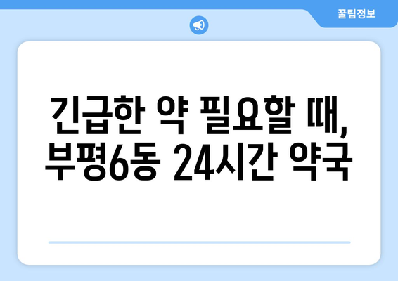 인천시 부평구 부평6동 24시간 토요일 일요일 휴일 공휴일 야간 약국