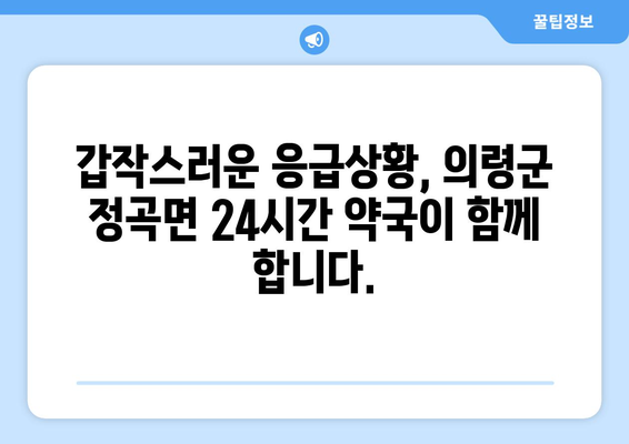 경상남도 의령군 정곡면 24시간 토요일 일요일 휴일 공휴일 야간 약국