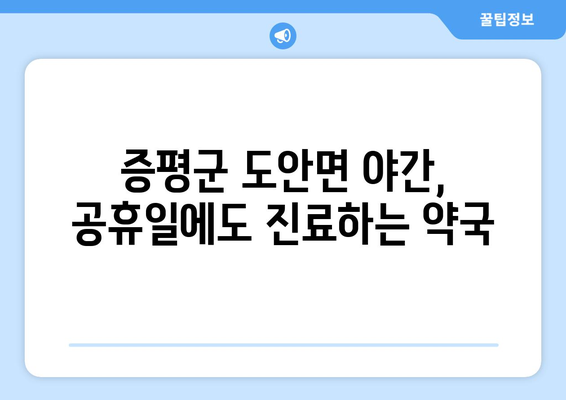 충청북도 증평군 도안면 24시간 토요일 일요일 휴일 공휴일 야간 약국