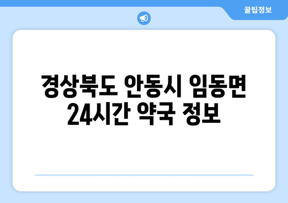 경상북도 안동시 임동면 24시간 토요일 일요일 휴일 공휴일 야간 약국