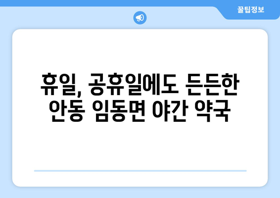 경상북도 안동시 임동면 24시간 토요일 일요일 휴일 공휴일 야간 약국