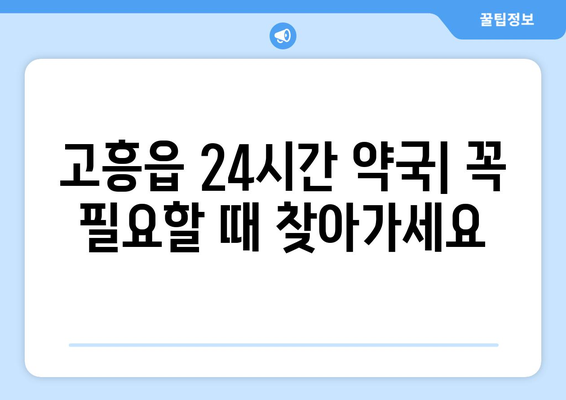 전라남도 고흥군 고흥읍 24시간 토요일 일요일 휴일 공휴일 야간 약국