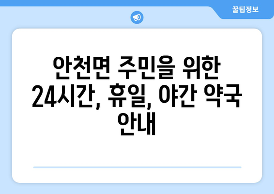 전라북도 진안군 안천면 24시간 토요일 일요일 휴일 공휴일 야간 약국