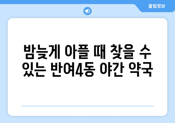 부산시 해운대구 반여4동 24시간 토요일 일요일 휴일 공휴일 야간 약국