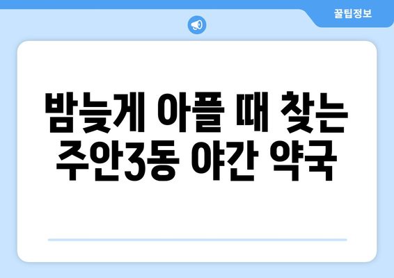 인천시 미추홀구 주안3동 24시간 토요일 일요일 휴일 공휴일 야간 약국