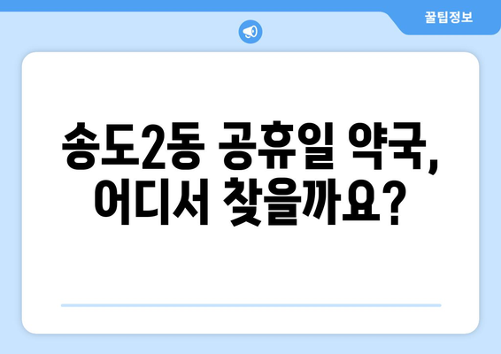 인천시 연수구 송도2동 24시간 토요일 일요일 휴일 공휴일 야간 약국