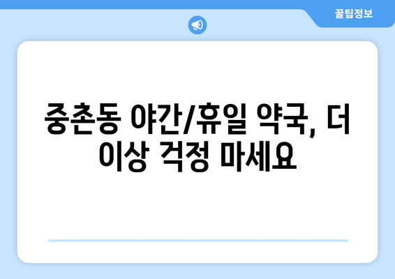 대전시 중구 중촌동 24시간 토요일 일요일 휴일 공휴일 야간 약국