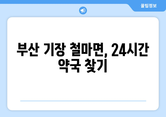 부산시 기장군 철마면 24시간 토요일 일요일 휴일 공휴일 야간 약국