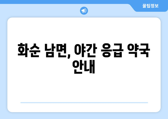 전라남도 화순군 남면 24시간 토요일 일요일 휴일 공휴일 야간 약국