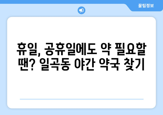 광주시 북구 일곡동 24시간 토요일 일요일 휴일 공휴일 야간 약국