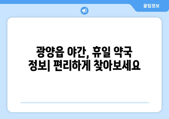 전라남도 광양시 광양읍 24시간 토요일 일요일 휴일 공휴일 야간 약국