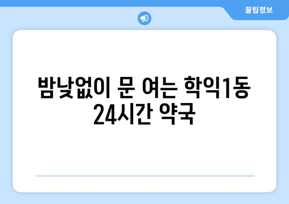 인천시 미추홀구 학익1동 24시간 토요일 일요일 휴일 공휴일 야간 약국