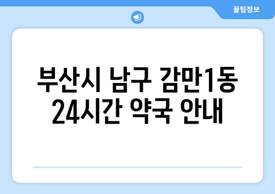 부산시 남구 감만1동 24시간 토요일 일요일 휴일 공휴일 야간 약국