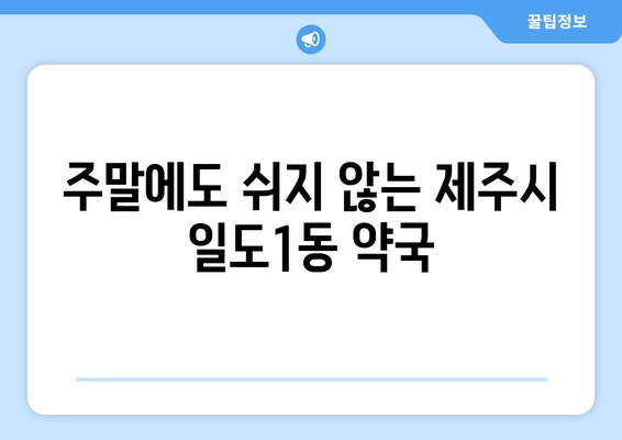 제주도 제주시 일도1동 24시간 토요일 일요일 휴일 공휴일 야간 약국