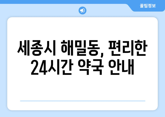 세종시 세종특별자치시 해밀동 24시간 토요일 일요일 휴일 공휴일 야간 약국