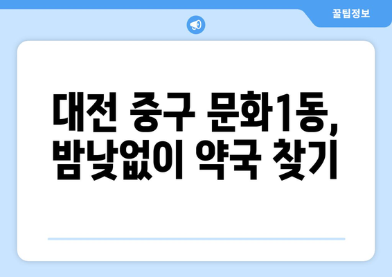 대전시 중구 문화1동 24시간 토요일 일요일 휴일 공휴일 야간 약국