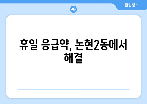 인천시 남동구 논현2동 24시간 토요일 일요일 휴일 공휴일 야간 약국