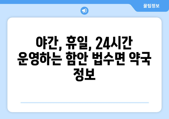 경상남도 함안군 법수면 24시간 토요일 일요일 휴일 공휴일 야간 약국