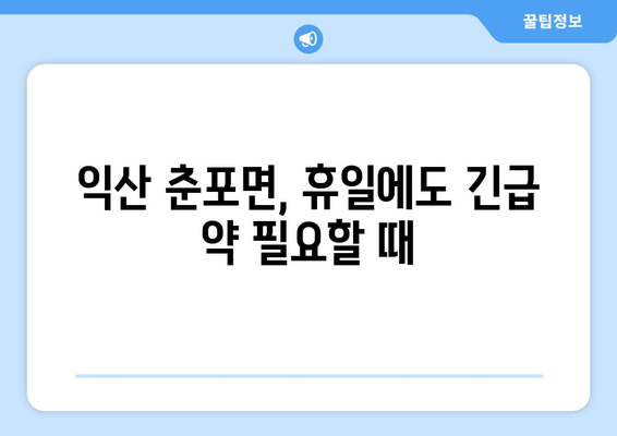 전라북도 익산시 춘포면 24시간 토요일 일요일 휴일 공휴일 야간 약국