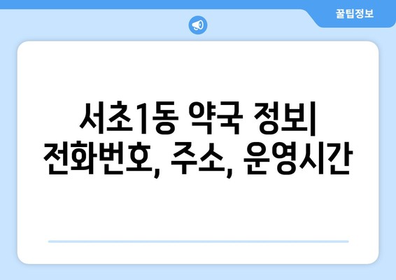 서울시 서초구 서초1동 24시간 토요일 일요일 휴일 공휴일 야간 약국