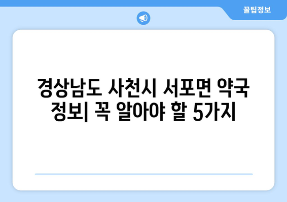 경상남도 사천시 서포면 24시간 토요일 일요일 휴일 공휴일 야간 약국