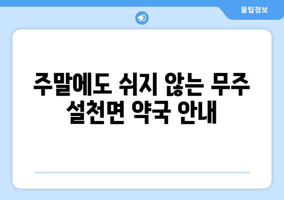 전라북도 무주군 설천면 24시간 토요일 일요일 휴일 공휴일 야간 약국